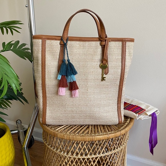 Fossil Handbags - FOSSIL Camilla Boho Convertible Woven Backpack